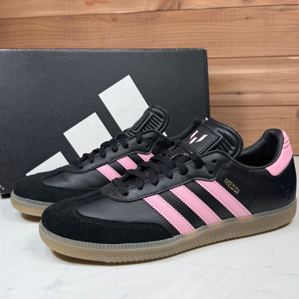 Adidas Samba‎ Messi Indoor  Soccer Shoes Gum Black-Pink Men's Size 9.5